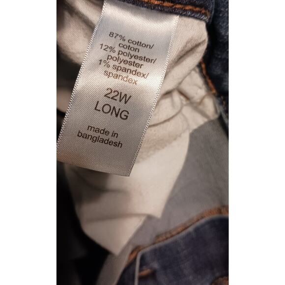 Maurices Mid Rise Straight Stretch Jeans Womens Size 22L Short Blue Meas. 43x32 - Picture 6 of 8